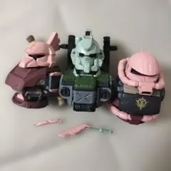 食玩　機動戦士ガンダムヘッド　シャア専用ザク 他 フィギュア