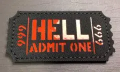 HELL ADMIT ONE チケット パッチワッペン ベルクロ