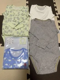 ユニクロベビー　長袖ボディスーツ　90センチ　5枚セット