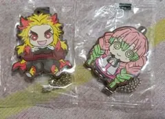 鬼滅の刃　煉獄杏寿郎　甘露寺蜜璃　ラバーマスコット　ストラップ　ガチャガチャ