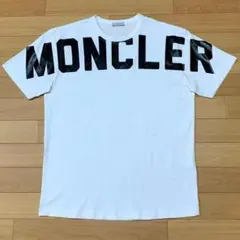 極美品〕モンクレール デカロゴ ホワイト Tシャツ M プリント 5S23 