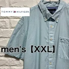 【TOMMY HILFIGER】半袖シャツ【メンズXXL】ブルー　K7