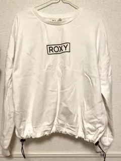 ROXY ホワイト トレーナー 裾絞りデザイン　M