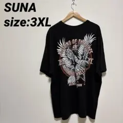 【US古着】SUNA 半袖シャツ Tシャツ イーグル バックプリント 3XL