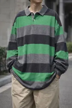 90s Polo by Ralph Lauren ボーダー ラガーシャツ XXL