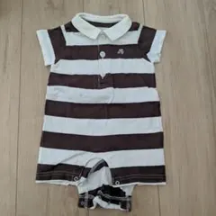 タルティーヌエショコラ ストライプロンパース 70