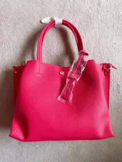 ピンク レザー風 ショルダーバッグ