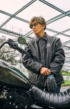 キムタク着 ROLLER FAKE LEATHER COACH JACKET