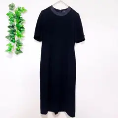東京ソワール フォーマル ワンピース ドレス 礼服 喪服 冠婚葬祭 黒 半袖 L