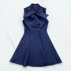 ERUKEI エルケイ リボンネック Aライン ミニドレス ネイビー sugar