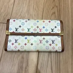 ルイヴィトン モノグラム マルチカラー ポルトトレゾール インターナショナル 白