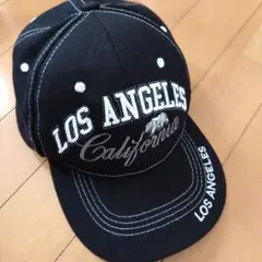 LOS ANGELES 刺繍 キャップ ブラック