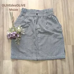 現品限り！OLIVEdesOLIVE ストライプ柄 ミニスカート Мサイズのサムネイル