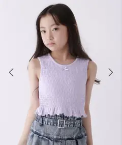 新品 10C REPIPI シャーリングタンクトップ パープル 130cmのサムネイル