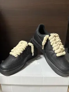 A様専用 NIKE AF1 ロープカスタム 黒ベージュ紐 白ピンク紐