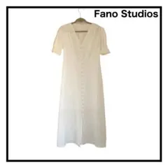 Fano Studios　ロング　ワンピース　花柄　模様　ホワイト　半袖　Sのサムネイル