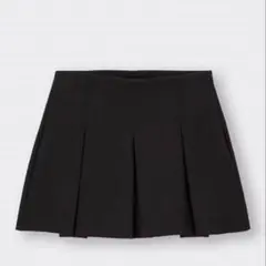 【GU】ローウエストプリーツミニスカート　ブラック　XXL