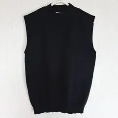 【美品】ノースリーブニット ハイネック 可愛い キレイめ デート 黒 M