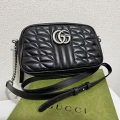 GUCCI GGマーモントショルダーバッグ シルバー