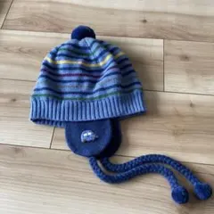 familiarストライプニット帽 車刺繍 m