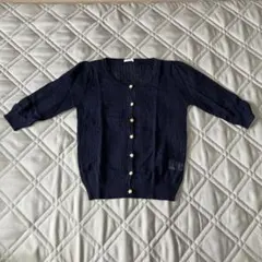 青 カーディガン