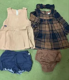 FITH ジャンバースカート Sサイズ　BabyGAP チェックワンピースセット