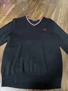 FRED PERRY ブラック Vネックセーター L