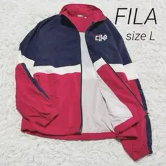 【美品】FILA ジップアップジャケット ネイビー/レッド　ゴルフ　size L