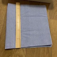 3mm青チェック　シーチング　110cm×100cm