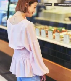 U　by　SPICK＆SPAN　ブラウス　ボリューム袖　シアー ピンクのサムネイル