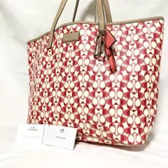 美品✨COACH PVC トートバッグ A4収納 通勤通学 肩掛け F25673
