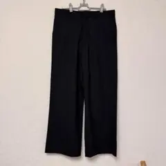 SHIPS any: ウール混 ハイライズ セミフレア ワイドパンツ