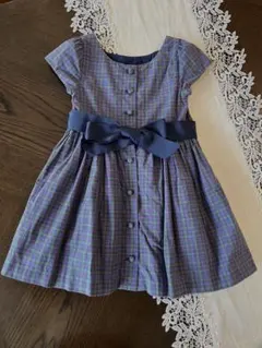 【お値下げ】ラルフローレン ワンピース パープル×グリーンチェック