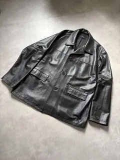 DELUXE (デラックス) カーコートレザージャケット　BLACK