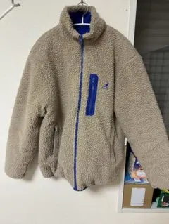 KANGOL ボアジャケット ベージュ ブルー ジップアップ