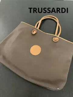 ☆TRUSSARDI☆ロゴ.レザー トートバッグ /ブラウン