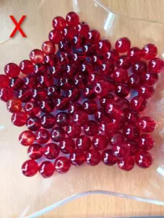 最終価格 赤色ビーズ小粒 60ｇ 【200円】