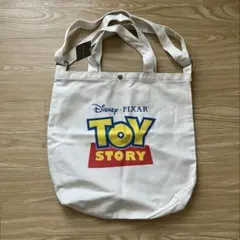 レア！新品トイストーリーロゴ帆布トート＆ショルダー2wayバッグ 廃盤品