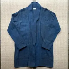 【美品】MITTAN ラオスコットン羽織シャツ 藍×ドングリ サイズ3
