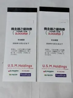 USMH 株主優待券 6000円分のサムネイル