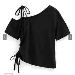 リボンワンショルダードロストTシャツ fo2148 GRL