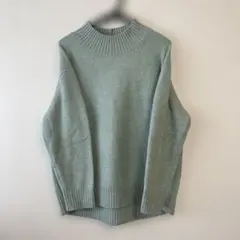 GLOBAL WORK ミントグリーン ハイネック ニットセーター