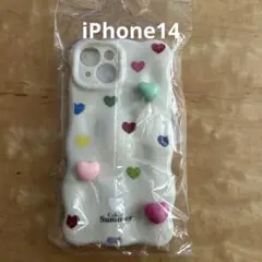 iPhone 14 ケース ウェーブデザイン カラフルハートのサムネイル