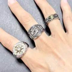 【再入荷3点セット！】ヴィンテージリング　メンズ　メキシカンジュエリー