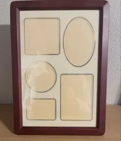 ダークブラウン木製フォトフレーム 5枚用
