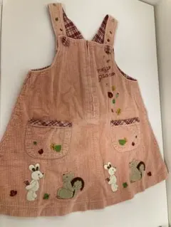 メゾピアノピンク コーデュロイ ジャンバースカート110