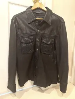 【美品】Dolce & Gabbana 黒 レザージャケット サイズ50