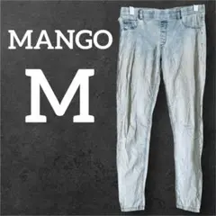 MANGO【M】ダメージデニム リメイク素材 色落ち クラッシュ ダメージありのサムネイル
