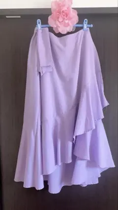 LHELBIE 【レルビエ】フリルロングスカート　共布ベルト付　フィッシュテールのサムネイル