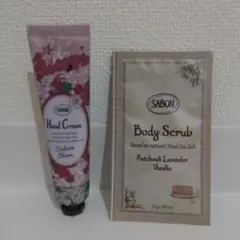 SABON ハンドクリーム1本、ボディスクラブ試用見本1包セットのサムネイル